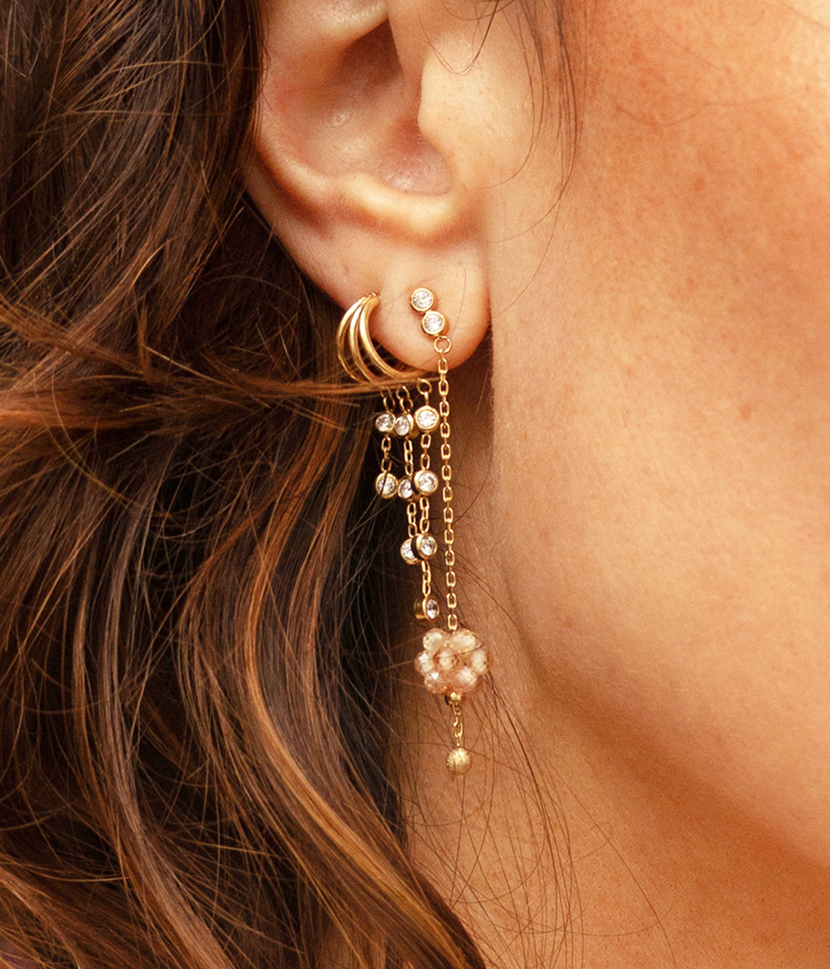 Boucles d'oreilles Bacca (Acier doré)