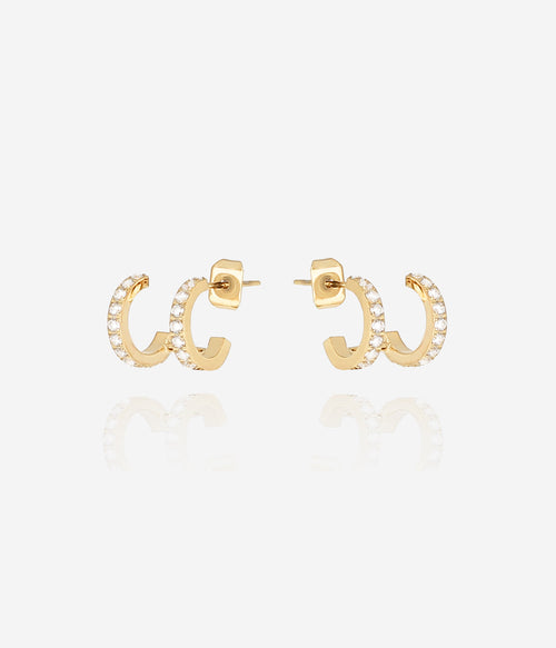 Boucles d'oreilles Xavi (Acier doré)