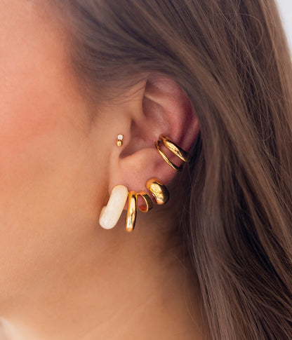 Boucles d'oreilles Luciana (Acier doré)