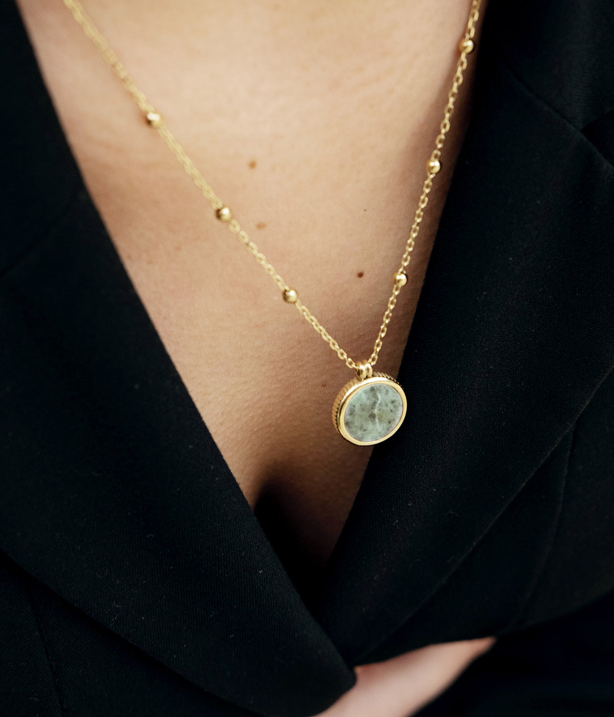 Collier Pearl (Acier doré)