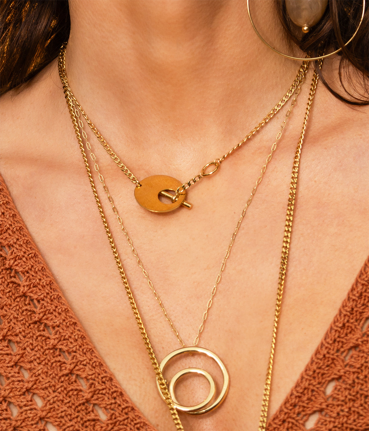 Collier Dinos (Acier doré)