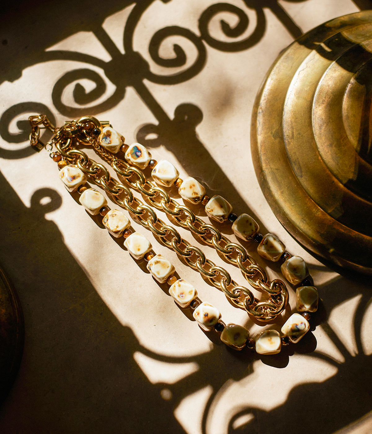Collier Ecume (Acier doré)