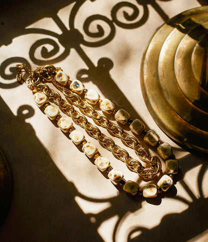 Collier Ecume (Acier doré)