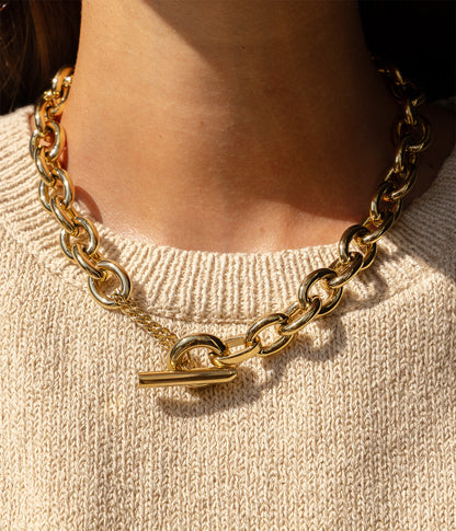 Collier Ecume (Acier doré)