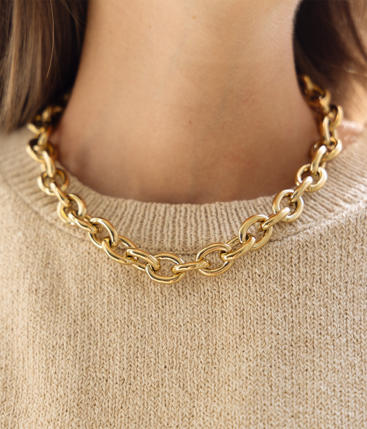 Collier Ecume (Acier doré)