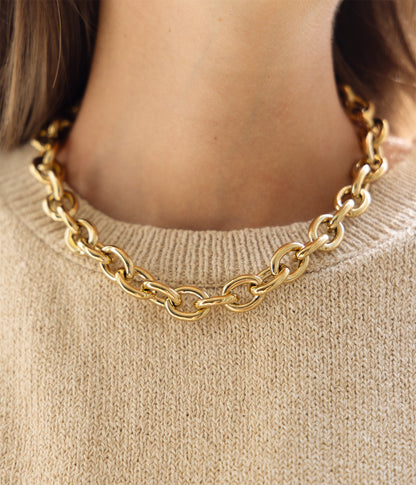 Collier Ecume (Acier doré)