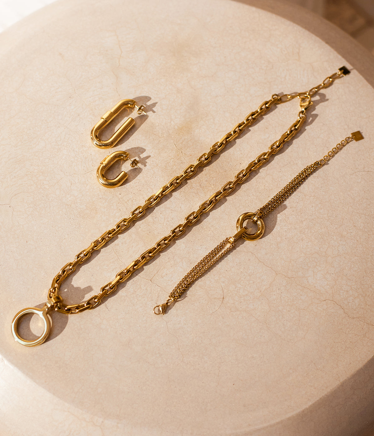 Collier Media (Acier doré)