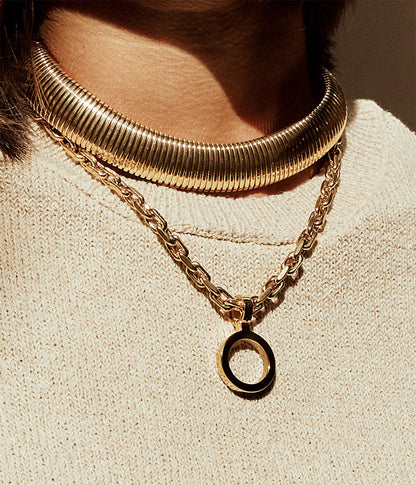 Collier Media (Acier doré)