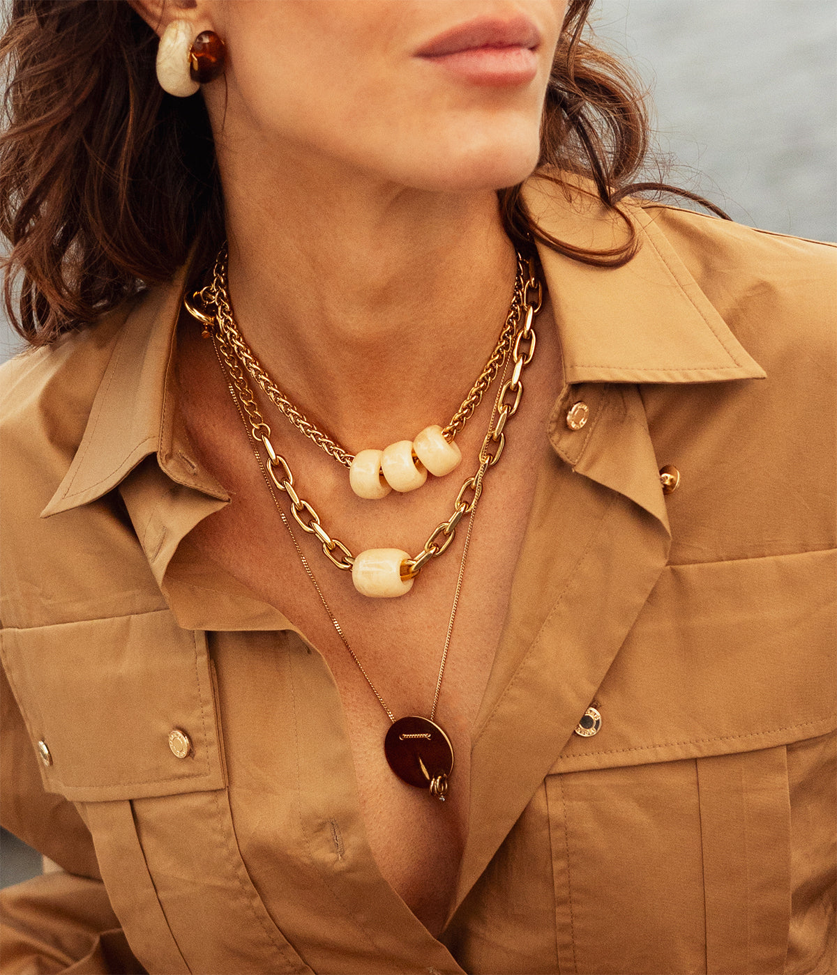 Collier Natihere (Acier doré)