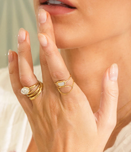 Bague Apola (Acier doré)