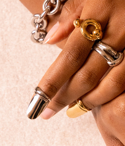 Bague ongle Claw (Acier doré)