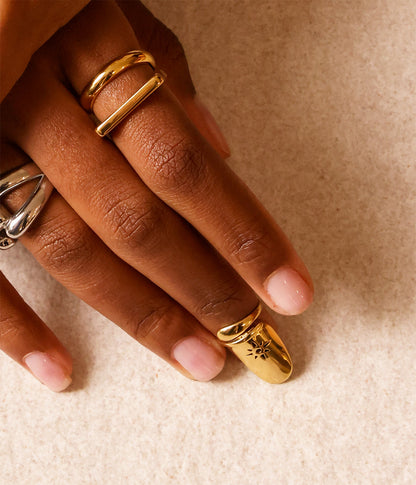 Bague ongle Nailys (Acier doré)