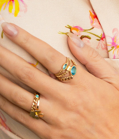 Bague Prima (Acier doré)