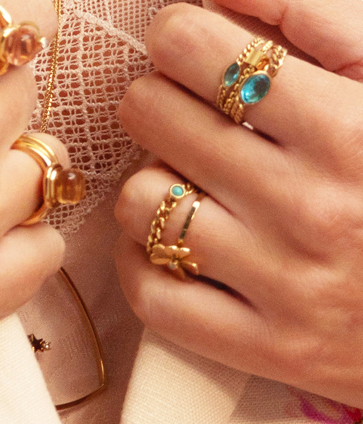 Bague Potita (Acier doré)