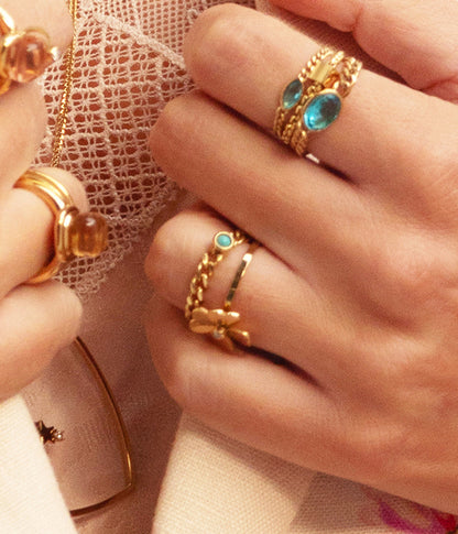 Bague Potita (Acier doré)