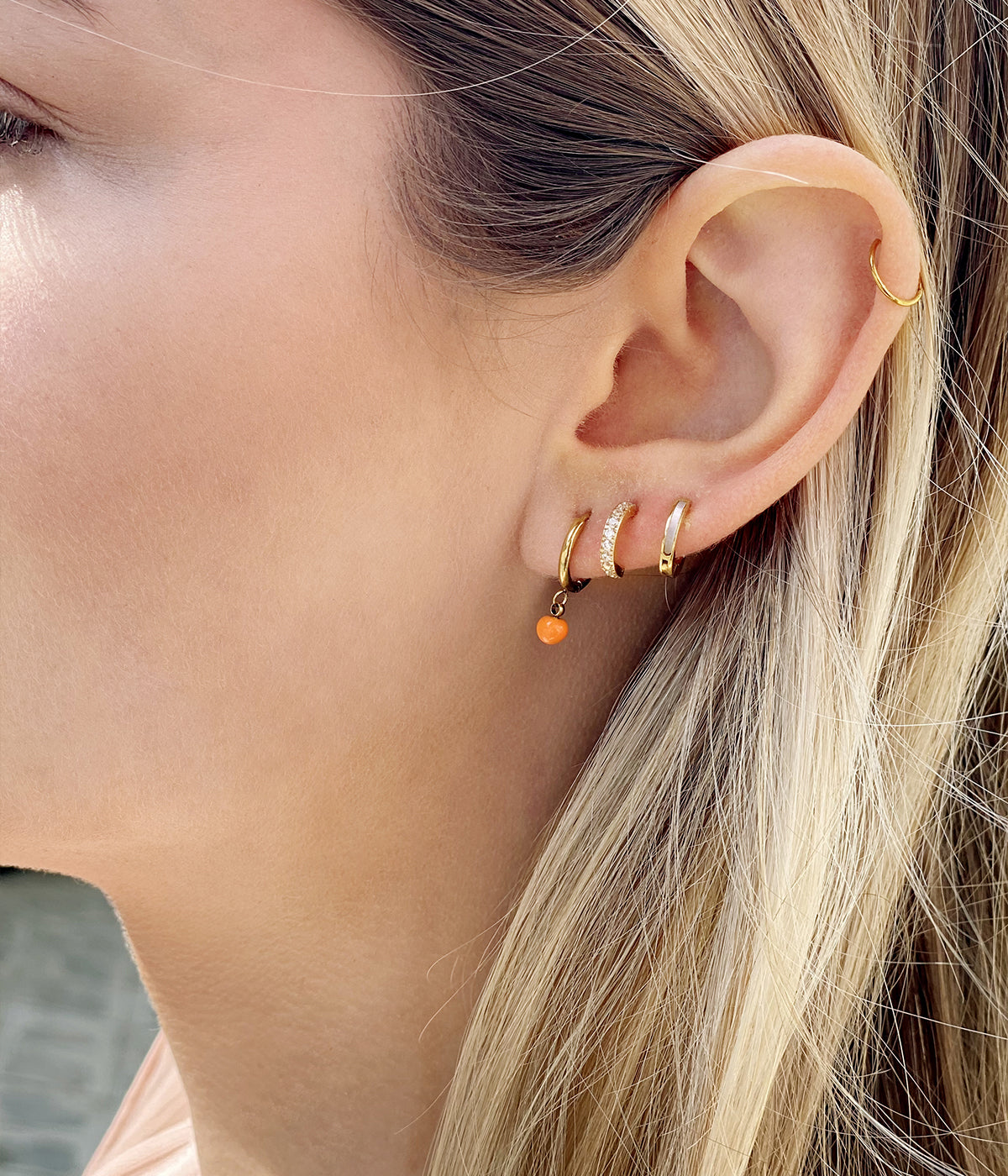 Boucles d'oreilles Winnie (Acier doré)