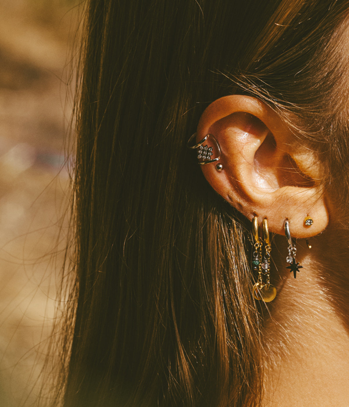 Boucles d'oreilles Josephine (Acier doré)