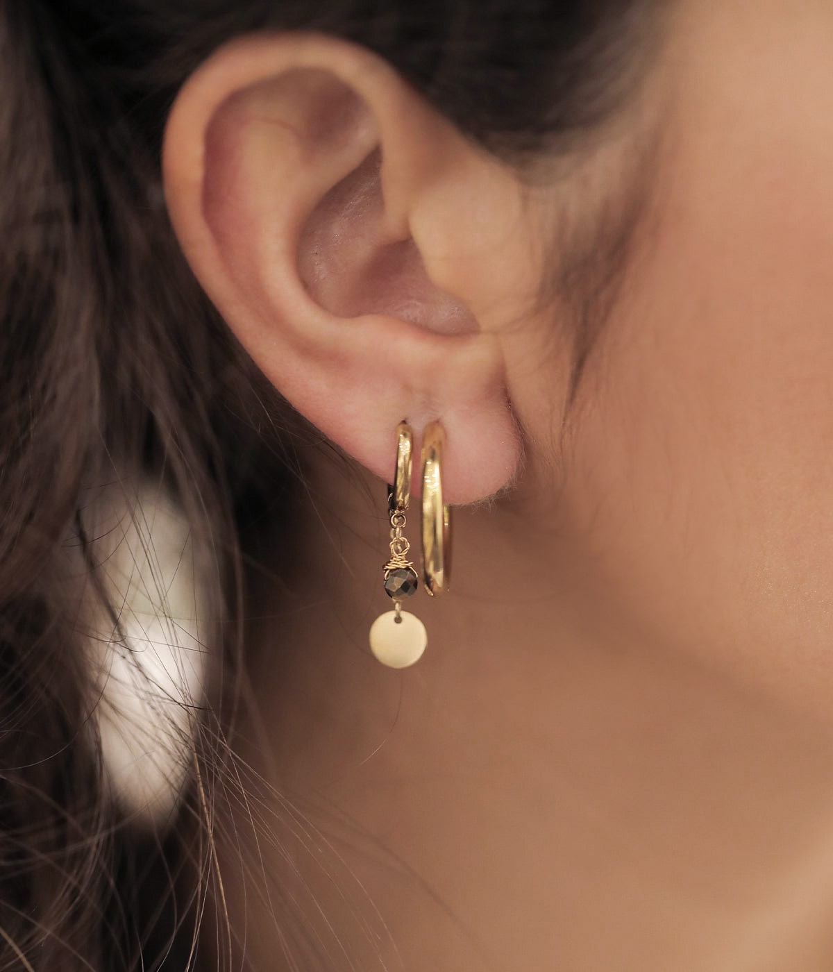 Boucles d'oreilles Josephine (Acier doré)