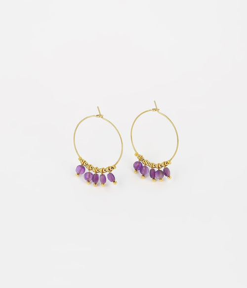 Boucles d'oreilles Zoé (Acier doré)