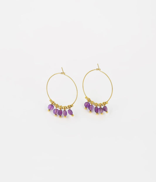 Boucles d'oreilles Zoé (Acier doré)