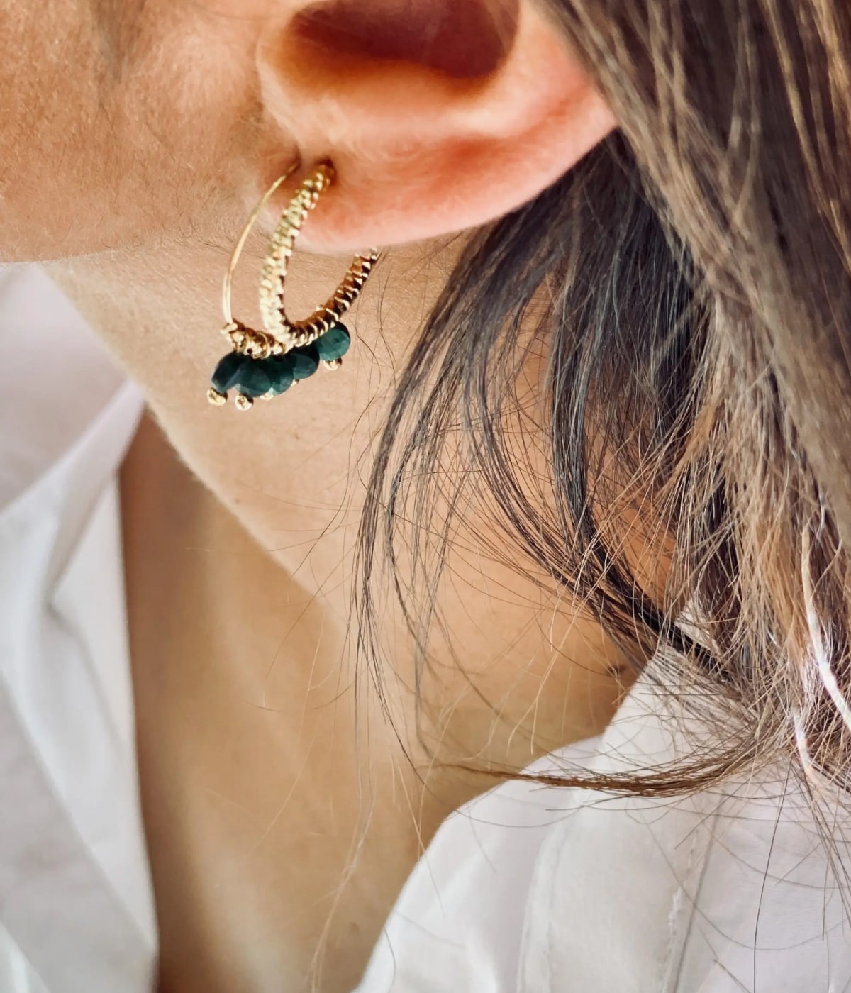 Boucles d'oreilles Zoé (Acier doré)